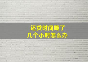 还贷时间晚了几个小时怎么办