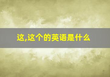 这,这个的英语是什么