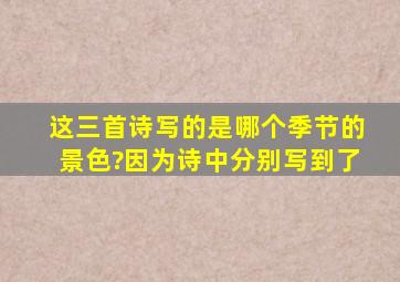 这三首诗写的是哪个季节的景色?因为诗中分别写到了