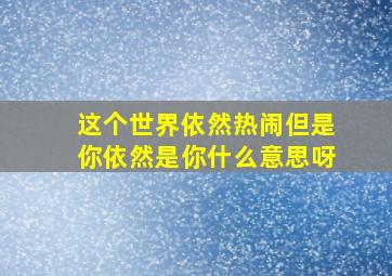 这个世界依然热闹但是你依然是你什么意思呀