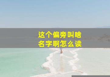 这个偏旁叫啥名字啊怎么读