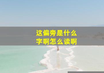 这偏旁是什么字啊怎么读啊