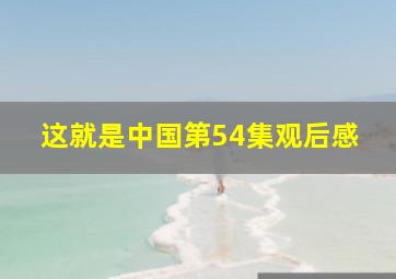 这就是中国第54集观后感