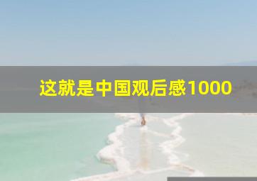 这就是中国观后感1000