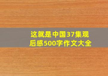 这就是中国37集观后感500字作文大全