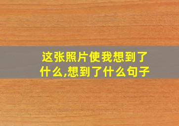 这张照片使我想到了什么,想到了什么句子