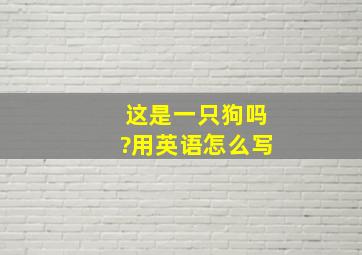 这是一只狗吗?用英语怎么写