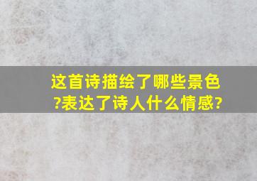 这首诗描绘了哪些景色?表达了诗人什么情感?