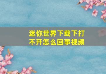 迷你世界下载下打不开怎么回事视频