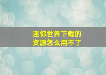 迷你世界下载的资源怎么用不了