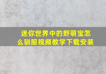 迷你世界中的野萌宝怎么驯服视频教学下载安装