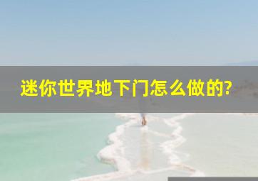 迷你世界地下门怎么做的?