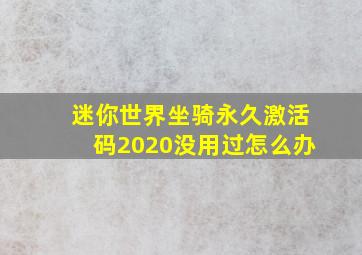 迷你世界坐骑永久激活码2020没用过怎么办