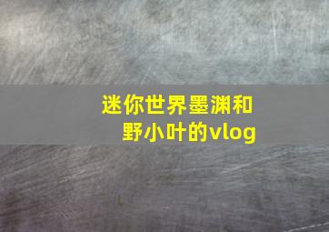 迷你世界墨渊和野小叶的vlog