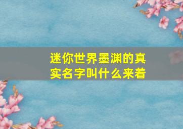 迷你世界墨渊的真实名字叫什么来着