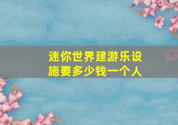 迷你世界建游乐设施要多少钱一个人