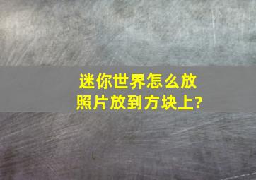 迷你世界怎么放照片放到方块上?