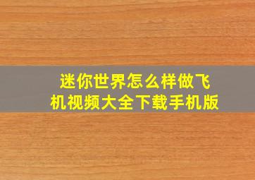 迷你世界怎么样做飞机视频大全下载手机版