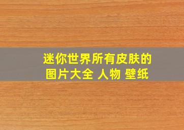 迷你世界所有皮肤的图片大全 人物 壁纸