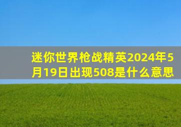 迷你世界枪战精英2024年5月19日出现508是什么意思