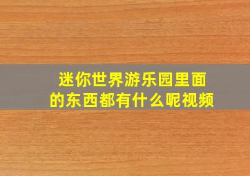 迷你世界游乐园里面的东西都有什么呢视频