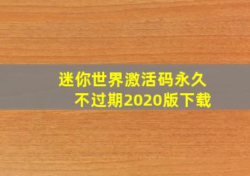 迷你世界激活码永久不过期2020版下载