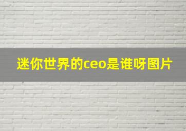 迷你世界的ceo是谁呀图片