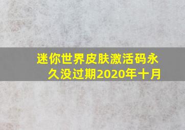 迷你世界皮肤激活码永久没过期2020年十月