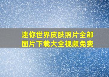 迷你世界皮肤照片全部图片下载大全视频免费