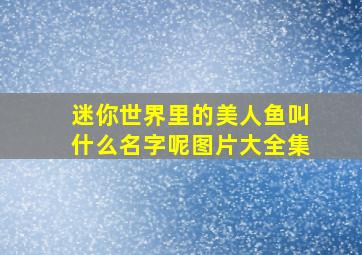 迷你世界里的美人鱼叫什么名字呢图片大全集