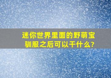 迷你世界里面的野萌宝驯服之后可以干什么?