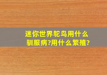 迷你世界鸵鸟用什么驯服病?用什么繁殖?