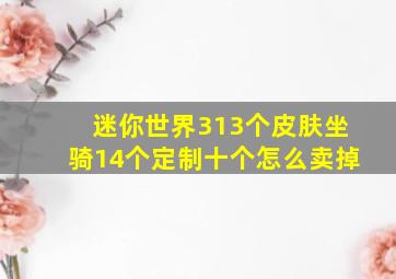 迷你世界313个皮肤坐骑14个定制十个怎么卖掉