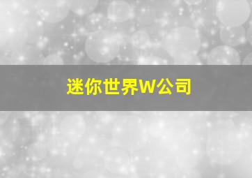 迷你世界W公司