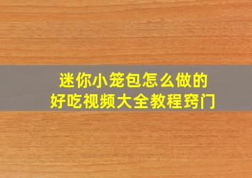 迷你小笼包怎么做的好吃视频大全教程窍门