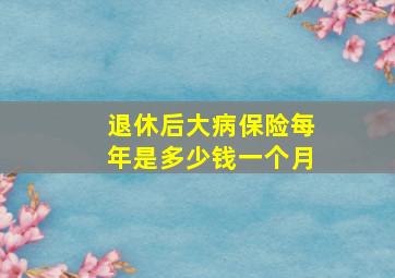 退休后大病保险每年是多少钱一个月