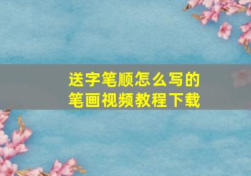 送字笔顺怎么写的笔画视频教程下载