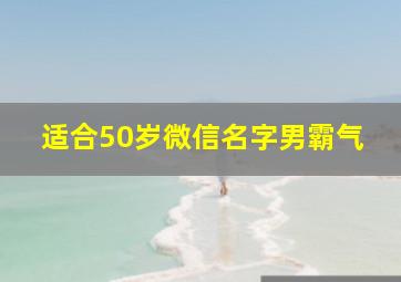 适合50岁微信名字男霸气