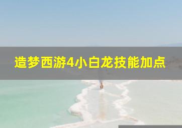 造梦西游4小白龙技能加点