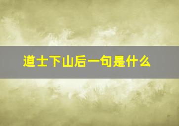 道士下山后一句是什么