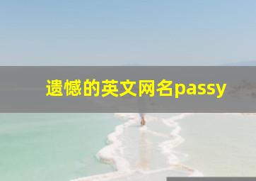 遗憾的英文网名passy