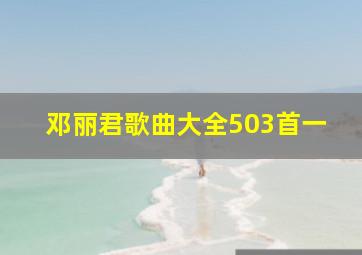 邓丽君歌曲大全503首一