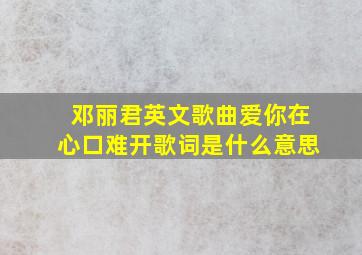 邓丽君英文歌曲爱你在心口难开歌词是什么意思