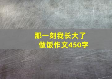 那一刻我长大了做饭作文450字