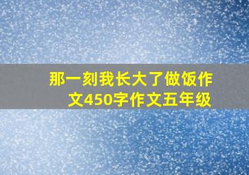 那一刻我长大了做饭作文450字作文五年级