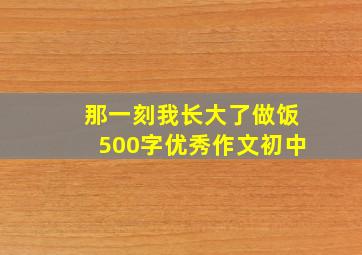 那一刻我长大了做饭500字优秀作文初中