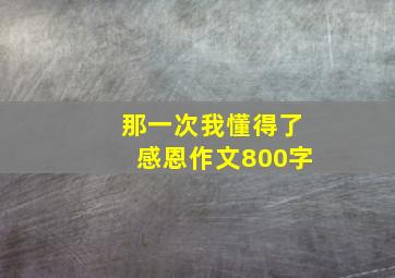 那一次我懂得了感恩作文800字