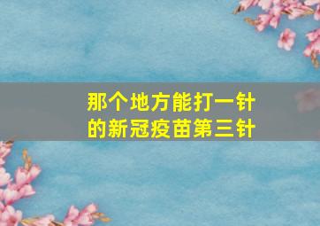 那个地方能打一针的新冠疫苗第三针