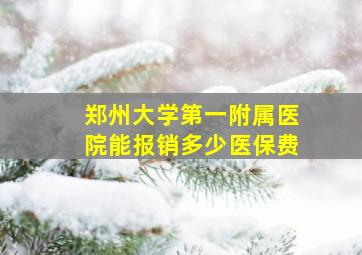 郑州大学第一附属医院能报销多少医保费