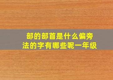 部的部首是什么偏旁法的字有哪些呢一年级